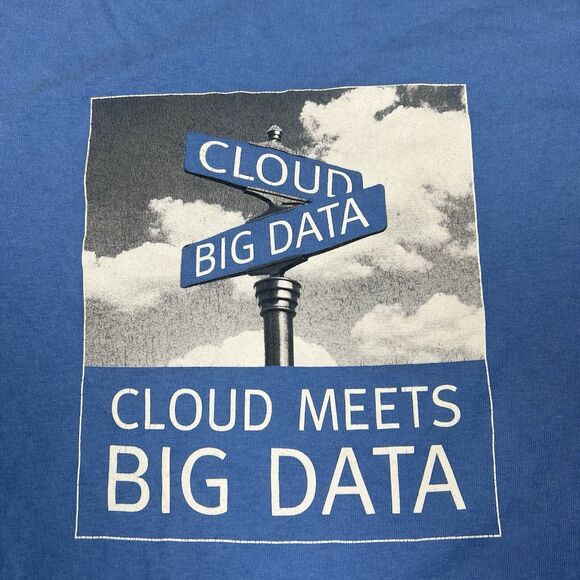 Vintage Y2k EMC² Cloud Meets Big Data T-Shirt Mens XL Crypto Tech Bro Ironic 00s - Picture 6 of 9
